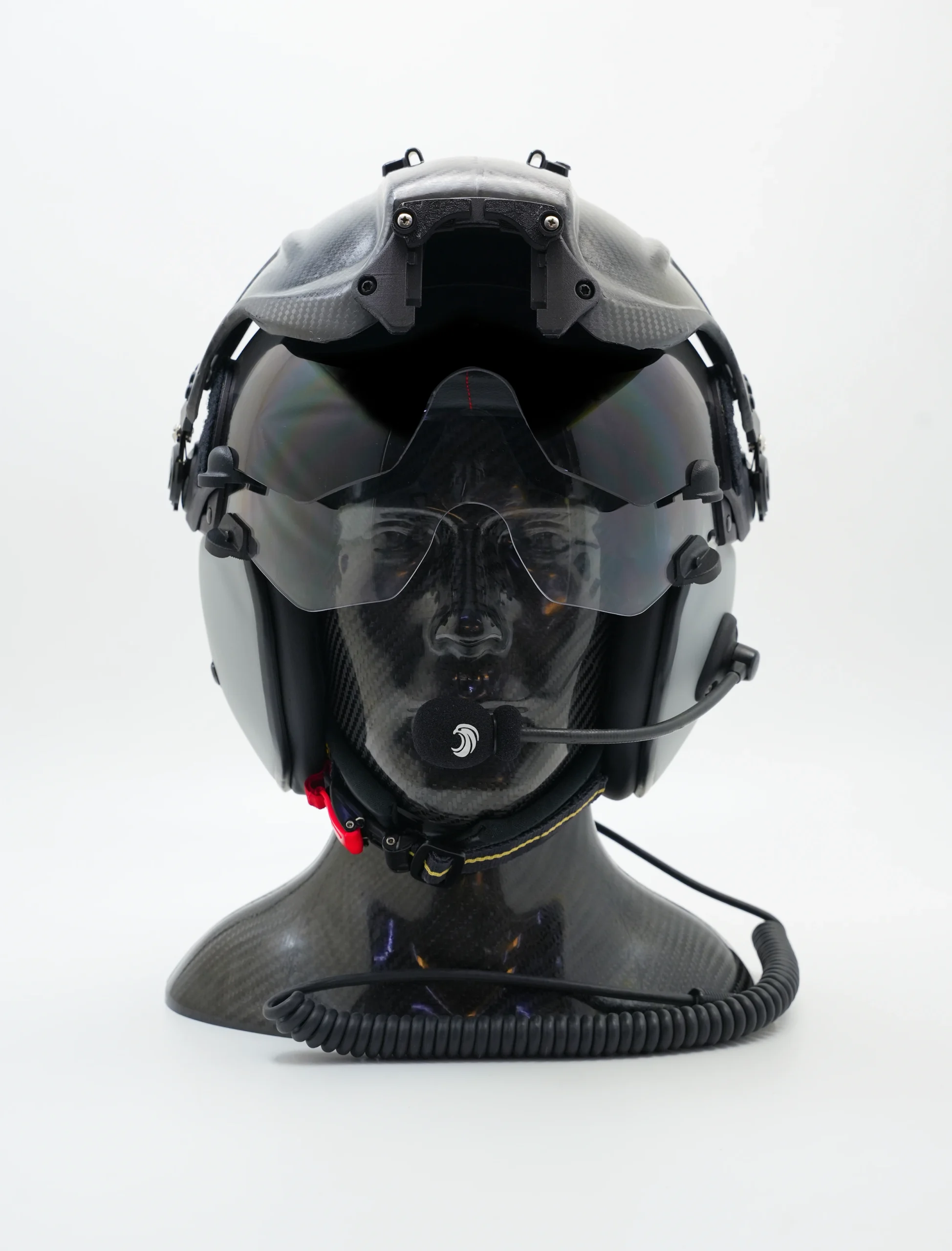 helicopter-helmet-rt-nvg-mount (7) HORUS HH-77/RT helicopter helmet, front view with visor raised, NVG mount fitted