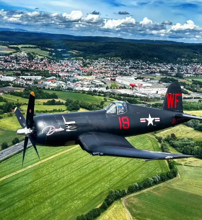 flying the mighty Corsair over #germany countryside
